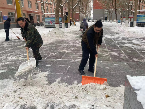 Beat365中文官方网站||管理学院||党员先锋在行动 清雪除冰传温情