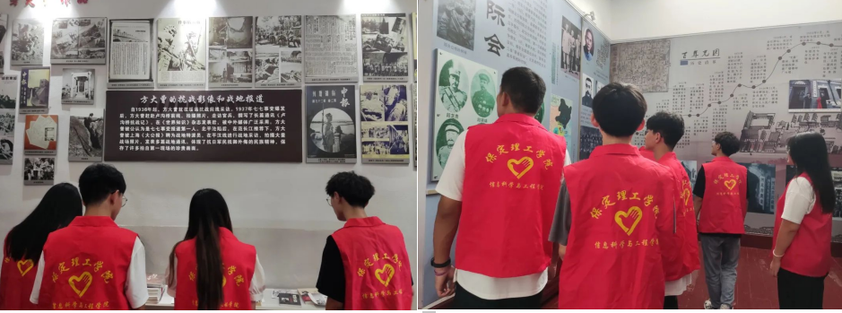 在太行博物馆,实践团的成员们参观了展馆陈列的历史文物,结合所学知识讲解了历史故事。同时,亲身感受了文物道具的历史温度和厚重感,激发了团队成员们的兴趣和爱国热情。